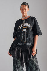 BEVERLY HILLS DIVA LACE OVERLAY TEE
