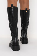 AZALEA WANG CAN'T RAIN ON ME FLATFORM BOOT IN BLACK