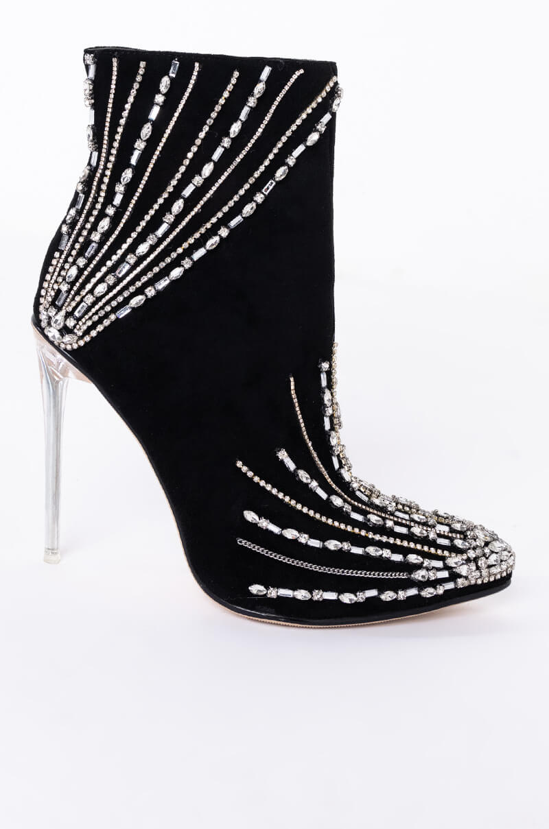 AZALEA WANG COME ALIVE AT NIGHT STILETTO BOOTIE IN BLACK