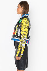AZALEA WANG CRY BABY PATCH MOTO JACKET