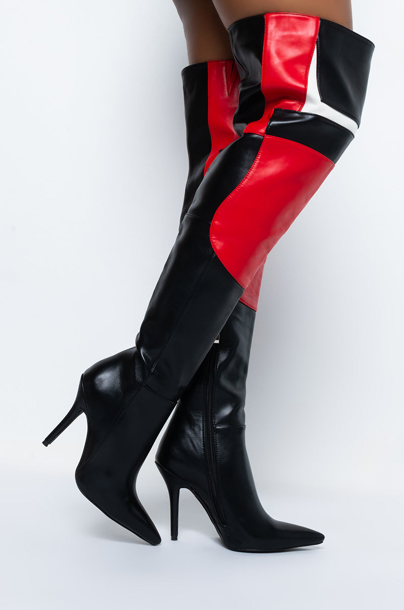 AZALEA WANG FAME IS ALL I GOT STILETTO BOOT IN BLACK