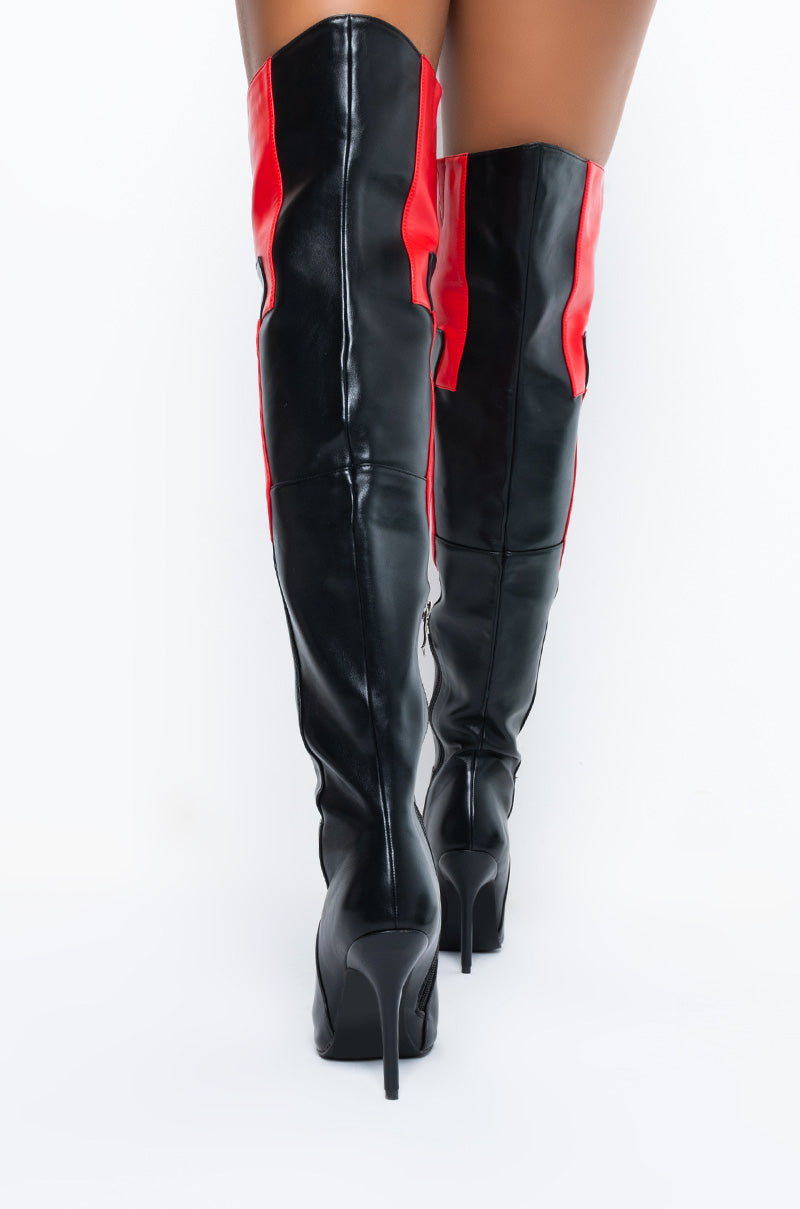 AZALEA WANG FAME IS ALL I GOT STILETTO BOOT IN BLACK