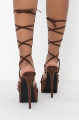 AZALEA WANG GIRLS NIGHT STILETTO SANDAL IN BROWN