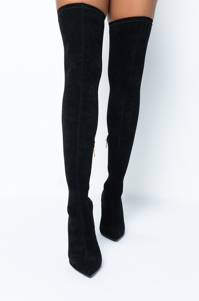 AZALEA WANG GOT ME STUCK TO YOU FITTED THIGH HIGH STILETTO BOOT