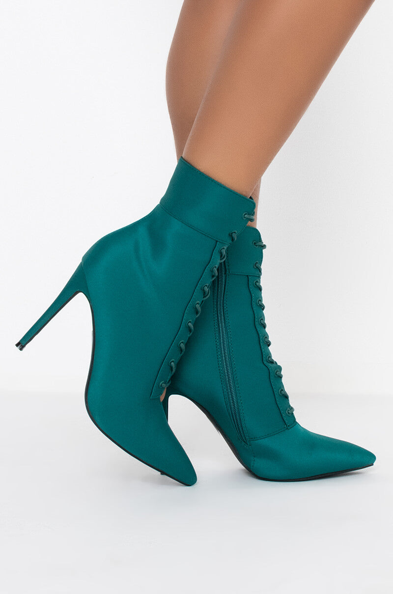 AZALEA WANG LIGHT ME UP STILETTO BOOTIE IN GREEN