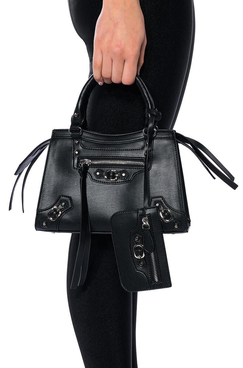 BERNADETTA STRAPPY BLACK BAG