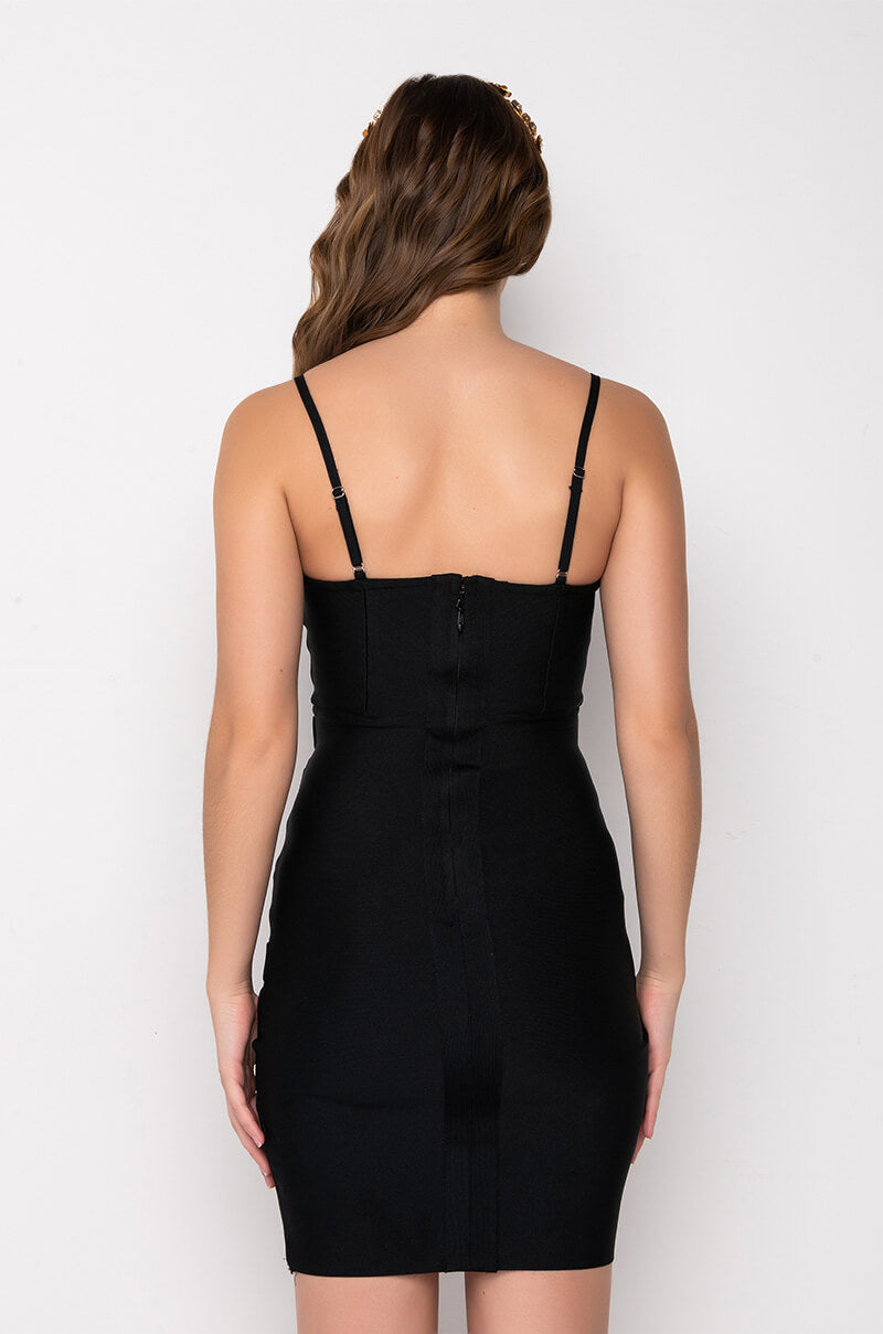 BETTER FOR IT BANDAGE MINI DRESS BLACK
