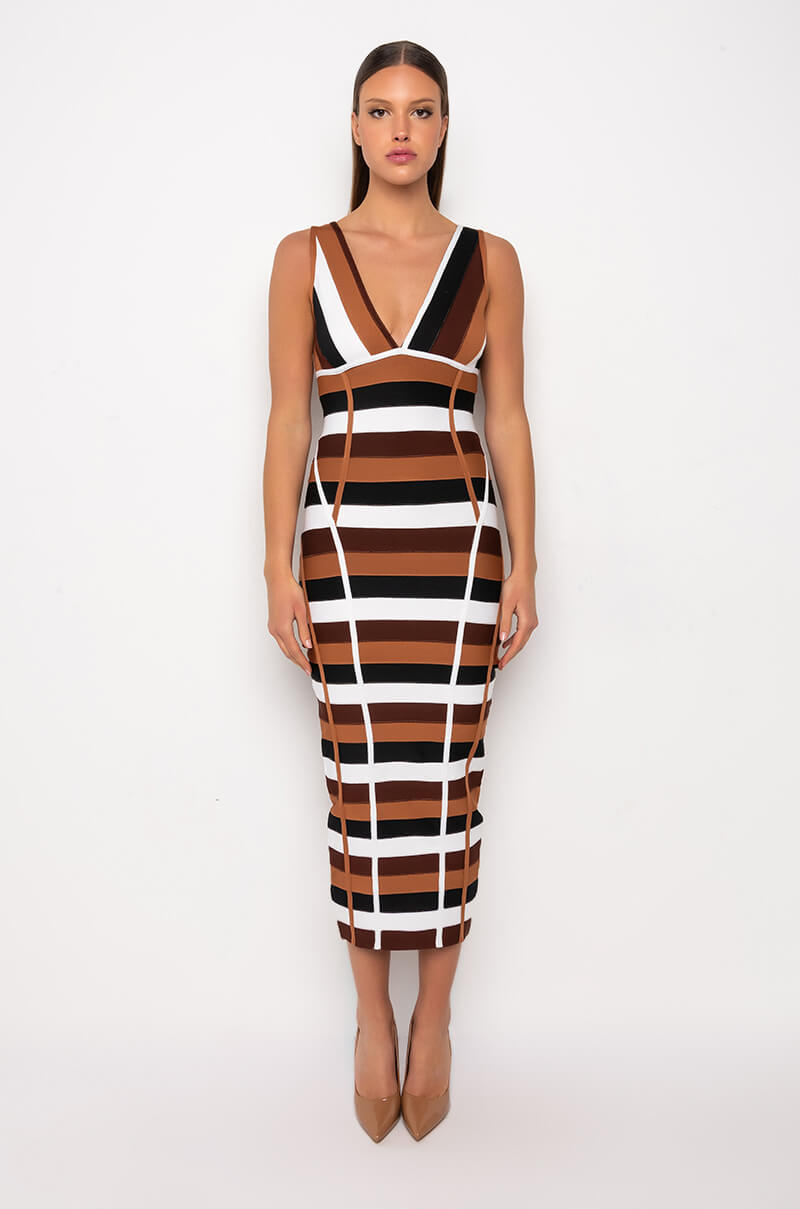 BETTER THAN THE HYPE BANDAGE MIDI DRESS