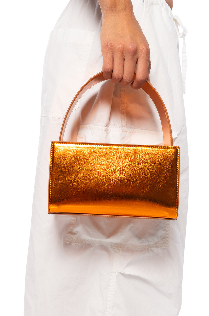 CHEERFUL ORANGE METALLIC BAG