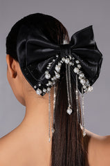 BIG BOW WITH RHINESTONES AND CHAINS