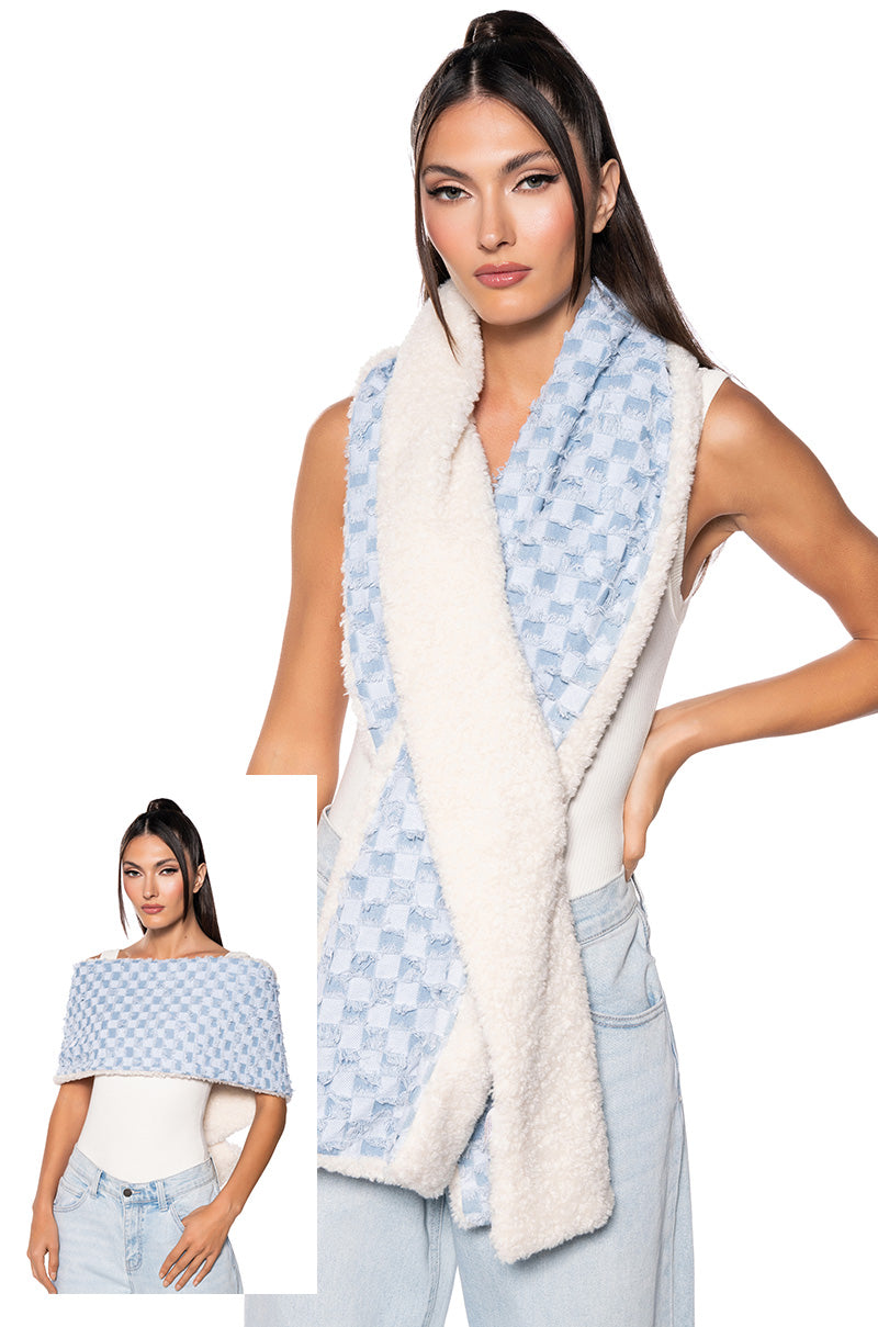 DENIM BAE SHERPA LINED SCARF