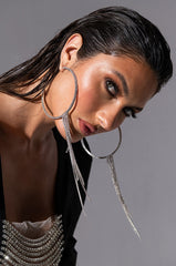 DESERVE THE WORLD BLING HOOP IN SILVER