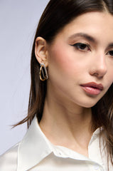 DESIGNER DOWN HOOP EARRING