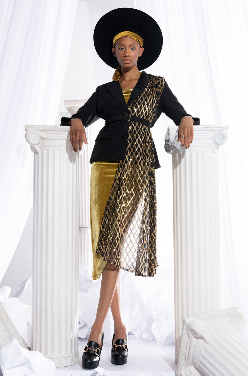 DIP IT LOW SEQUIN HYBRID BLAZER