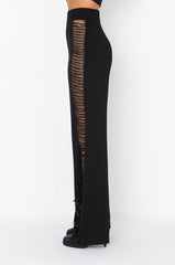 DISTRESS DETAIL WIDE LEG SWEATPANTS