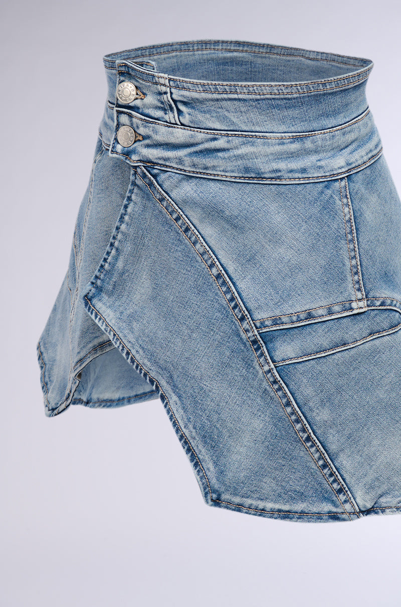 SOMETHIN EXTRA PEPLUM DENIM WAIST BELT